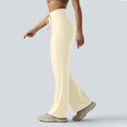 thumbnail image 6 of UOCUFY Women's Yoga Pants with Pockets Flare Leggings High Waist Yoga Dress Pants Tall Bootcut Casual Work (White,L), 6 of 8
