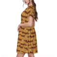 thumbnail image 2 of Lsque Teckel Chiot Imprimé Robe Décontractée T-Shirt Été Manches Courtes Col Rond Robes Évasées, 2 of 6