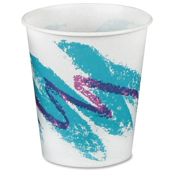 Solo Cup SCCR9N00055 9 fl oz Jazz Design Waxed Paper Cold Cups, White