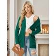 thumbnail image 4 of JWD Women's Cardigan Woolen Sweater Soft Comfortable Casual Lightweight With Pockets Dark Green 2XL, 4 of 7