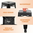 thumbnail image 6 of Metal Bar Stools Set of 4, Counter Height Stackable Barstools, 24 inch Indoor Outdoor Backless Patio Bar Stool Kitchen Dining Stool, 330Lbs Black, 6 of 9