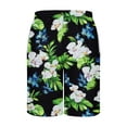 thumbnail image 5 of Virmaxy Men's Board Shorts Hawaiian Breathable Tropical Floral Print Swimwear with Elastic Waist Drawstring Summer Shorts for Island Getaways Black-2 XXXL, 5 of 5