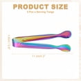 thumbnail image 2 of 5pcs Serving Tongs, 4.3 Inch Stainless Steel Kitchen Tongs Cooking Utensils Rainbow, 2 of 6