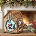 thumbnail image 1 of Christmas Luminous Cabin Window Display Christmas Tree Door Wooden Decoration, 1 of 5