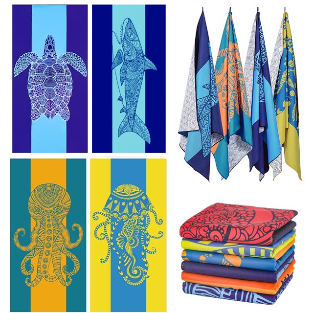 4PCS Microfiber Soft Beach Towel Oversized 72" x 36" Extra Large XL