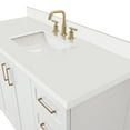 thumbnail image 5 of ARIEL 55" White Bathroom Vanity 1.5" Edge Pure White Quartz Countertop & Splash, Rectangular Sink, 2 Soft Closing Doors, 9 Full Extension Dovetail Drawers, Satin Brass, 5 of 9