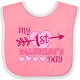 thumbnail image 3 of Inktastic My First Valentine's Day with Pink Heart and Arrow Boys or Girls Baby Bib, 3 of 4