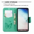 thumbnail image 4 of Allytech Galaxy S10e Case, Slim Fit PU Leather Folio Butterfly Embossed Shockproof Wrist Hand Strap Flip Cards Holder Wallet Case TPU Back Cover for Samsung Galaxy S10e, Green, 4 of 8