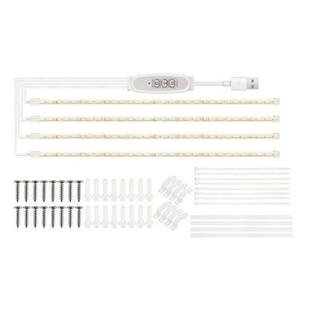 Bandes Lumineuses LED pour la Croissance des Plantes d'Intérieur Rouges et 3000K Lampe de Croissance Semblable au Soleil pour Hydroponie Lumière d'Appoint pour Succulentes 4 Niveaux Réglables avec Cycle Intelligent de 24 Heures Minuterie Intelligente USB Prêt à l'Emploi