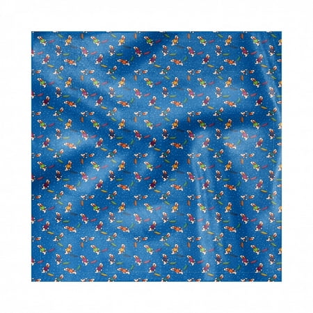 Xmas Eve Buffet Ideas Dogs Napkins Set of 4, Pattern for New Year and Christmas with Dogs in Colorful Sweaters with Sled in Winter, Silky Satin Fabric for Brunch Dinner Buffet Party, by Ambesonne ()