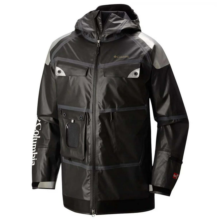 Columbia Men's PFG Force 12 Waterproof Wind Rain Fishing Jacket (XX-Large,  Black)