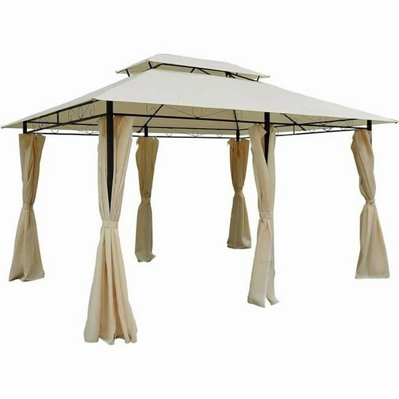 OnlineGymShop CB24263 Outdoor Patio Gazebo with Curtains
