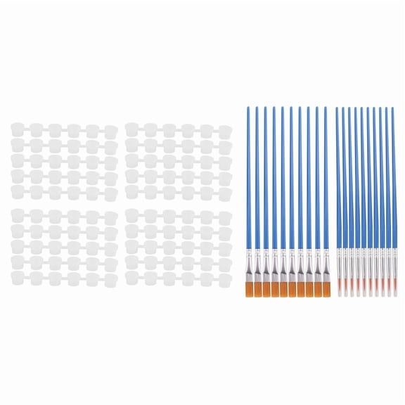 20 Strips 120 Pots Empty Paint and Pieces Brushes,Paint Cup Clear Plastic Storage Containers,3Ml/0.17Oz