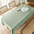 thumbnail image 5 of Parojati Textured Linen Tablecloth Rectangle 52×70 inch Waterproof Wrinkle-Free Stain Resistant Table Cloth Wipeable Spill-Proof Linen Dining Table Cover,Sage Green, 5 of 9