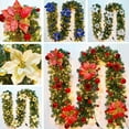 thumbnail image 3 of 9 Ft Christmas Garland - Christmas Garland,Artificial Christmas Garland,Xmas Garland Xmas Decoration Wreath Xmas Fireplace Decor for Festival Indoor Outdoor Home Mantle Fireplace(Without Led), 3 of 8