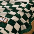 thumbnail image 3 of Throw Blanket Flannel Blanket Flannel Fleece Blanket Checkerboard Grid Blanket Simple Vintage Checkerboard Blanket Autumn Winter Warm Nap Throw Blanket Flannel Fleece Sofa Leisure, 3 of 5