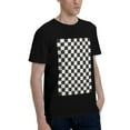 thumbnail image 2 of Bingfone Black And White Checkerboard Men'S Loose Fit Short-Sleeve Pocket T-Shirt, 2 of 7