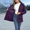 thumbnail image 5 of iOPQO Women Puffer Jacket Parkas for Women Winter Coats for Women Puffer Warm Jackets for Women Womens Puffer Jacket with Hood Womens Winter Clothes Outerwear for Women Dark Purple 3XL, 5 of 9