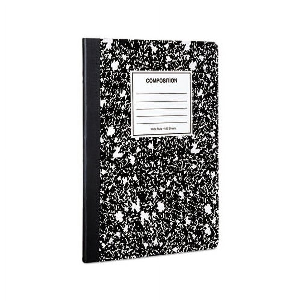 Composition Book Wide/Legal Rule, Black Marble Cover, 9.75 x 7.5, 100 Sheets, 6/Pack