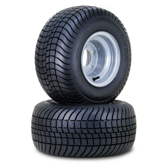 WANDA Golf Cart Tire Wheel Assembly 215/60-8 4-Ply with 5 Lugs on 4.5" PCD Silver Rim ,SET 2