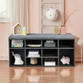 thumbnail image 5 of Giantex Shoe Storage Bench with Cushion, Entryway Shoe Rack Bench, Adjustable Shelves, 10-Cubbies Shoe Organizer Bench for Entryway, Living Room, Bedroom, Hallway, Closet, Mudroom (Grey), 5 of 7