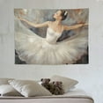 thumbnail image 4 of COMIO Dancer Tapestry Wall Hanging White Cute Ballerina Dancing Oil Painting Room Decorative Wall Tapestry for Men/Women/Girl/Boy Polyester 40x30 Inch, 4 of 7