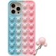 thumbnail image 1 of Funda de silicona Macaron compatible con iPhone XR, funda sensorial con burbujas de arcoíris y oso de dibujos animados con un bonito gancho para niñas y adolescentes (Macaron azul y rosa), 1 of 5