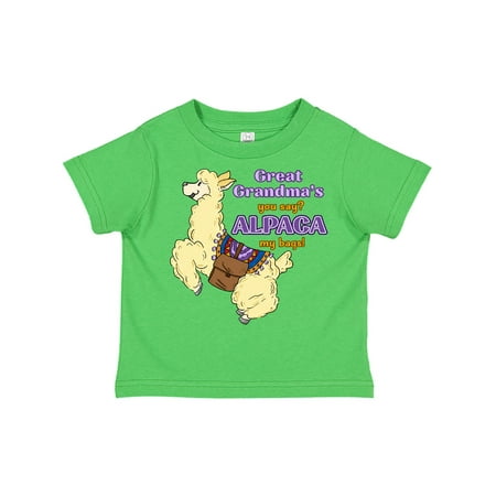 

Inktastic Cute Jumping Alpaca-Great Grandma s You Say ALPACA my bags! Gift Toddler Boy or Toddler Girl T-Shirt