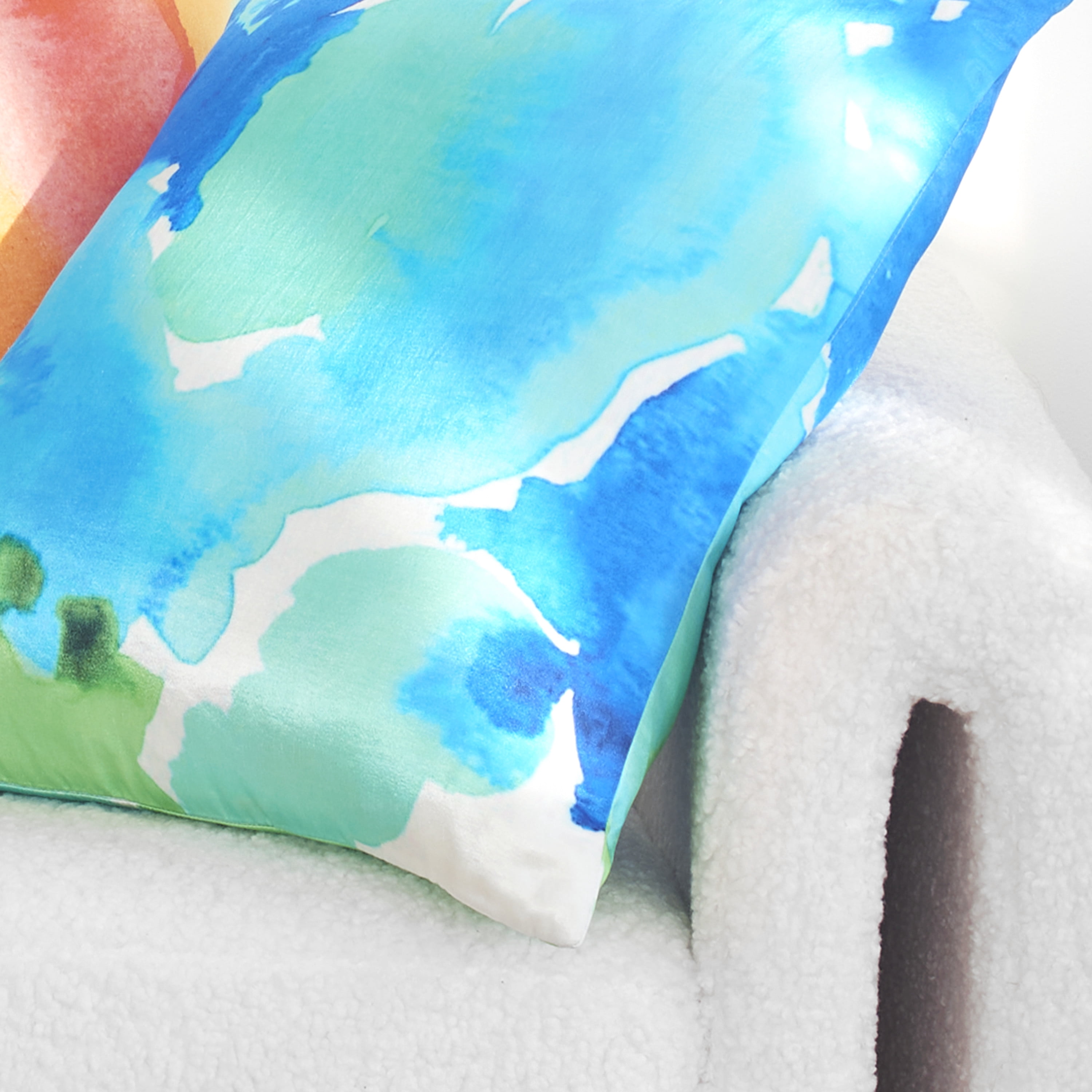 Rochelle Porter Caribbean Decorative Square Pillow, Throw, Multi,Viscose, Cotton, Polyfill, 20"x 20", 1 Count