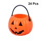 thumbnail image 2 of Cubo de calabaza portátil de Halloween de 24 piezas para niños, contenedor para dulces de calabaza (naranja), 2 of 6