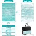 thumbnail image 2 of Findosom 6'x9' Waterproof Stripe Outdoor Rug, Foldable Reversible Plastic Straw Rug, Large Patio Rug for Outdoors, RV, Patio, Backyard, Deck, Picnic, Beach, Camping Blue, 2 of 6