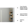 thumbnail image 5 of Estantes de esquina montados en la pared, estante de pared clásico de ángulo radial de 5 niveles para almacenamiento en estantería (color: madera), 5 of 5