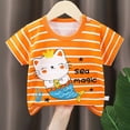 thumbnail image 2 of Kaprioy Girls T Shirts Summer Toddler Girls T Shrits Tees Short Sleeve Tee Shirts Cartoon Letter Printed Top Shirt for Easter Day Independence Day Tops, 2 of 5
