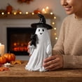 thumbnail image 4 of Halloween Ghost and Black Cat Witch Hat Figurine, Resin Tabletop Home Decor for Mantel, Shelf and Entryway, 6.6in, 4 of 4