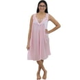 thumbnail image 2 of Venice Womens' Silky Looking Embroidered Nightgown 06 Large Pink, 2 of 5