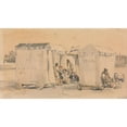 thumbnail image 2 of Samuel Prout 14x10 Black Ornate Wood Framed Double Matted Museum Art Print Titled: Bathing Tents on the Beach, Ostend, 2 of 5
