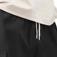 thumbnail image 6 of FRSASU Men's Casual Solid Color Corduroy Cargo Shorts Dress Short Pants Wide Leg Knee Length office Work Casual Bermuda Trousers with Pockets Black, 6 of 7