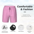 thumbnail image 4 of Kdxio Pink Print Men'S Swim Trunks With Compression Liner 7 Inch Inseam Quick Dry Swim Shorts, 4 of 7
