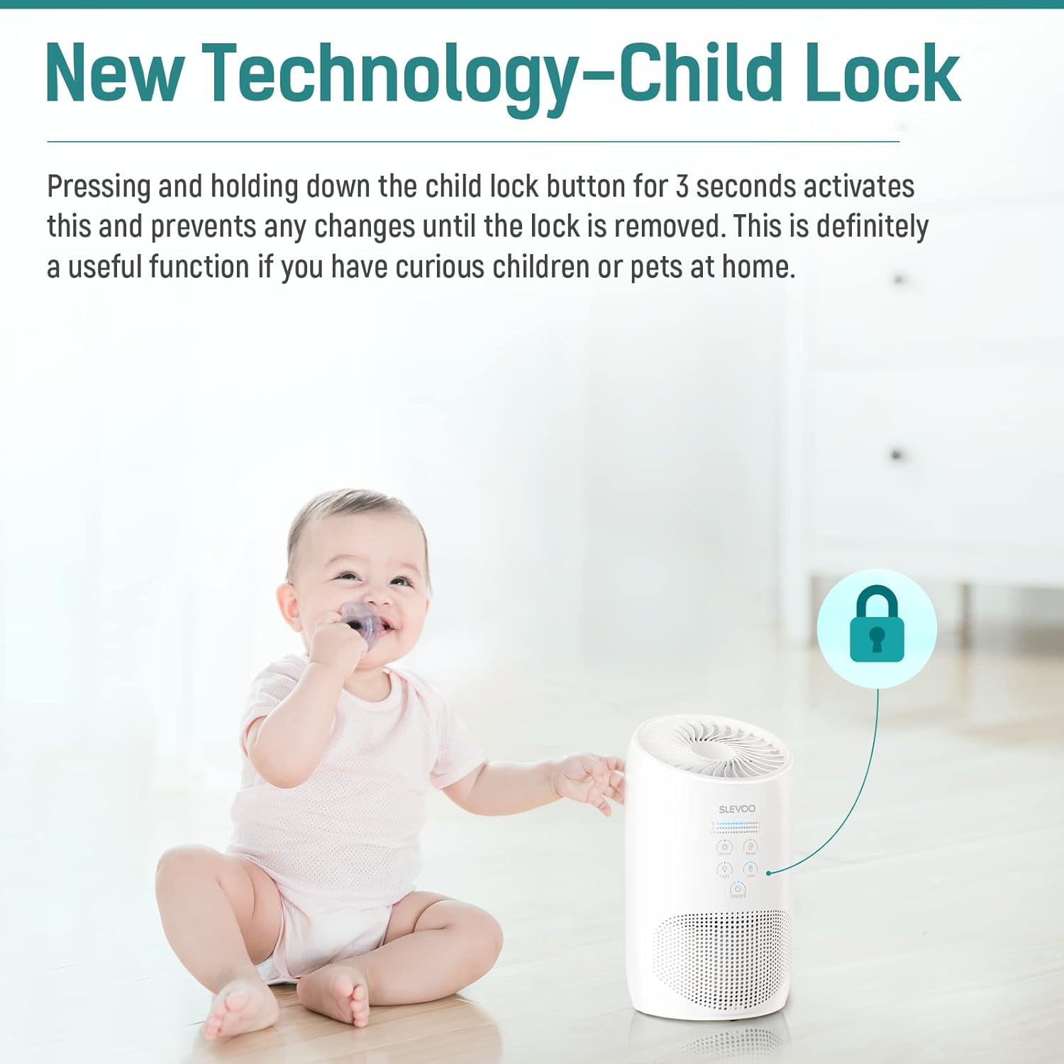 Slevoo Air Purifiers with HEPA Filter for Home Remove 99.97% of Dust,  Smoke, Pets, 450 Sqft, White