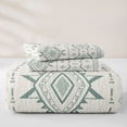 thumbnail image 5 of jejeloiu Calm Aztec Bed Spread Queen,Soft Tribal Queen Coverlet Set For Boys,Sage Beige,3pcs, 5 of 7