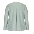 thumbnail image 6 of Long Sleeve Plus Size Linen Tops for Women Casual Fall Pleated Front Button Round Neck T Shirts Loose Flowy Tees (4XL, Green), 6 of 7