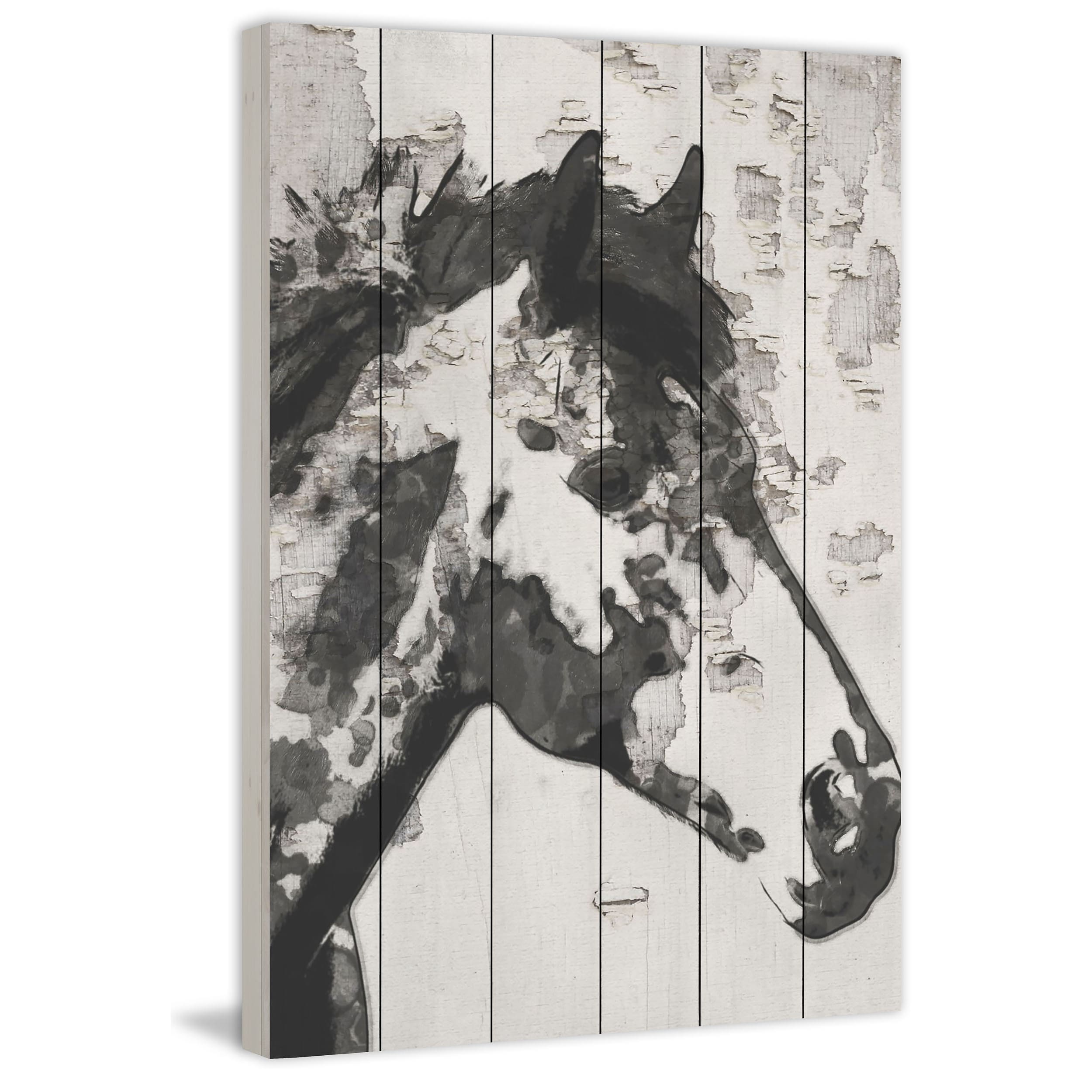 Marmont Hill "Star Bright Horse" by Irena Orlov Painting Print on White Wood