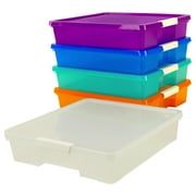 Storex Stack & Store Box Craft Organizer, Assorted Colors, 5-Pack