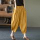 thumbnail image 1 of WILLBEST Pantalones Casuales de Lino con Cintura Elástica para Mujer, Holgados, para Actividades de Verano Mediana, 1 of 3