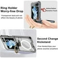 thumbnail image 4 of Compatible Samsung Galaxy Z Flip 5 Case with Ring,(Clear+Black) Samsung Flip 5 Case Magnetic Wireless Charging Heavy Duty Slim Shockproof Protective Phone Case for Galaxy Z Flip 5 5G Cases Clear, 4 of 14