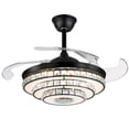 thumbnail image 5 of AFANQI 42 inch Modern Retractable Ceiling Fan with Lights and Remote control 6Speed Fandelier Smart Ceiling Fan Light with Bluetooth Speaker RGB Color LED Lights Reversible Bedroom Living Room, 5 of 14