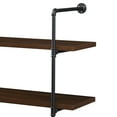 thumbnail image 6 of 3 Tier 12" Deep Industrial Wall-Mounted Iron Pipe Shelving Unit Pipe Bookshelf Storage Organizer With Board Rustic Black, 6 of 7