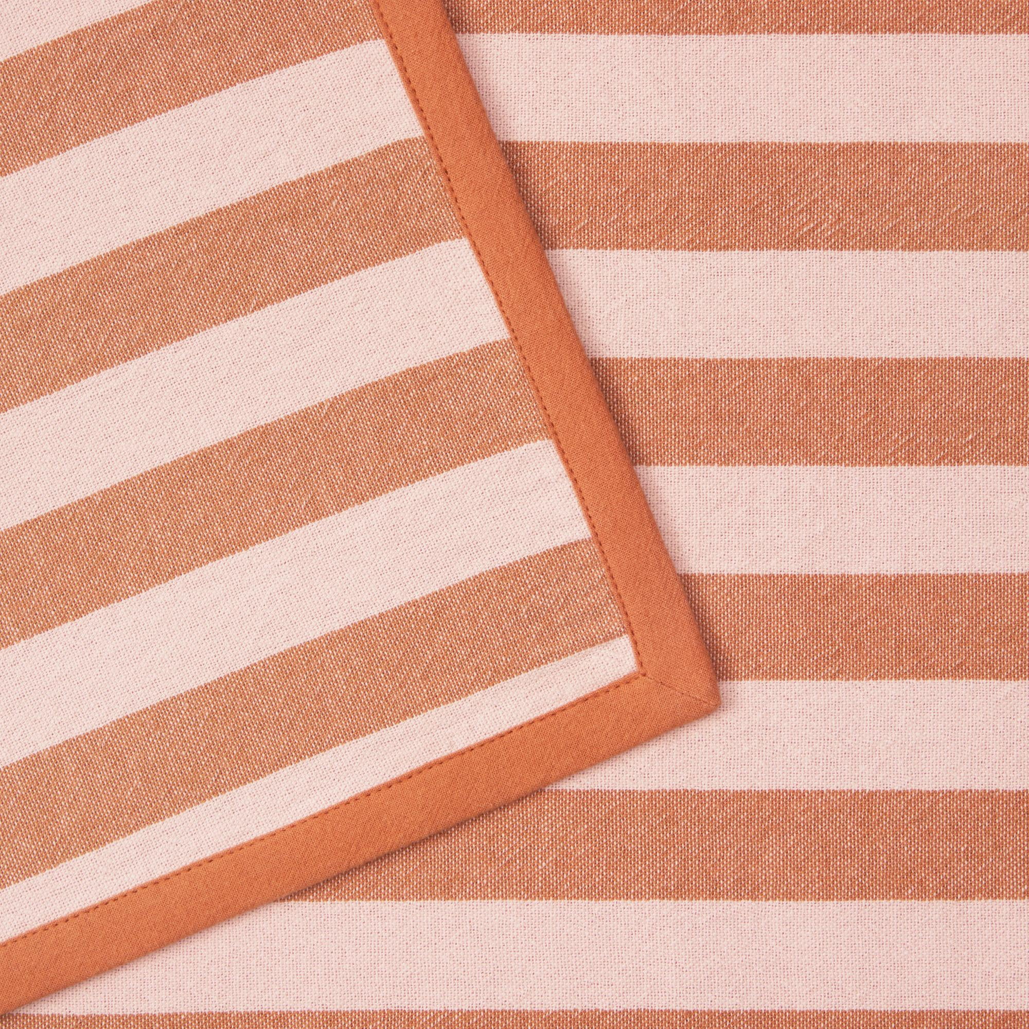 Beautiful Yarn Dyed Stripe Table Runner by Drew Barrymore, Coral Rose, 72"W x 14"L