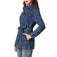 thumbnail image 4 of DARING DIVA Woman's Boyfriend Tie Waist Denim Jacket with Pockets XS Medium Blue, 4 of 6