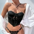 thumbnail image 2 of Faja moldeadora Herrnalise para mujer, corsé con varillas de encaje a la moda, ropa interior erógena sólida, color negro, regalo para el Día de la Madre., 2 of 7